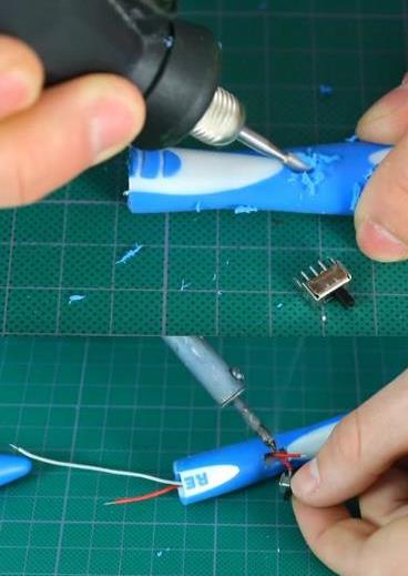 切割撥動開關安裝的位置